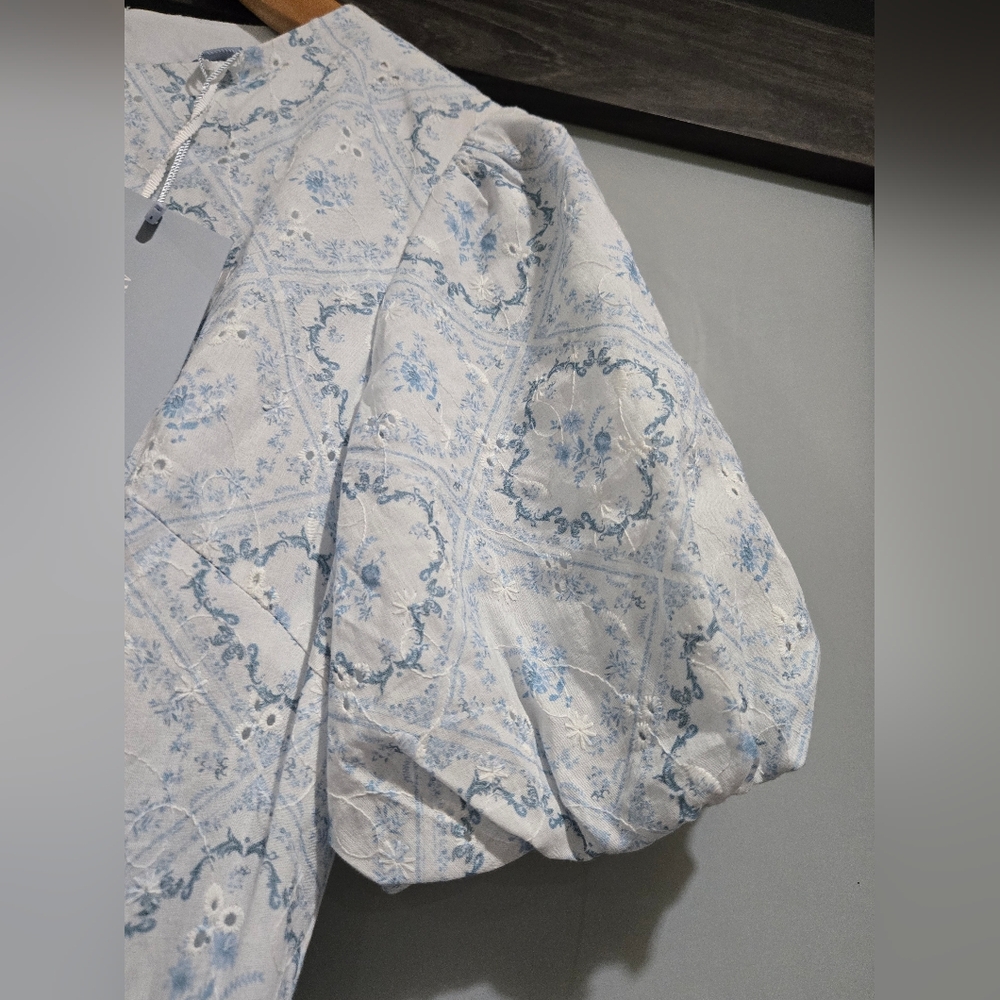 Antonio Melani X Born on Fifth Belmondo Puff Sleeve Tile Print NWT Size 0 - Picture 7 of 12